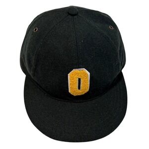 Octobre Éditions emerald green wool 5-panel hat leather adjustable strap - OS